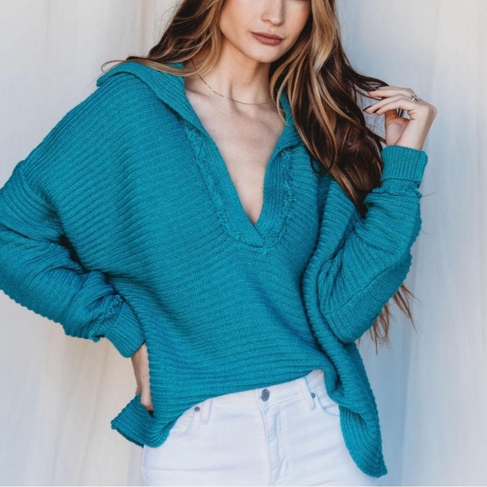 Free People Marlie Pullover V-Neck Sweater